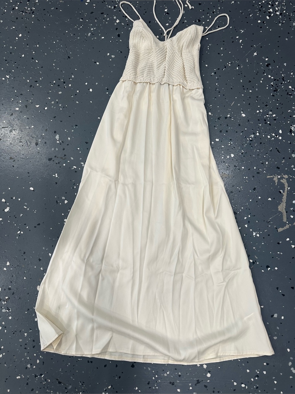 Zara Cream Asymmetrical Maxi Dress